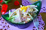 Салат "Венеция" с колбасой и корейской морковкой