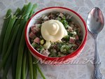 Окрошка на квасе с телячьей колбасой